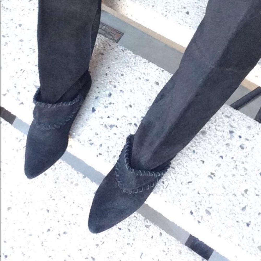 Knee High Suede Black Boots - Picture 2 of 5